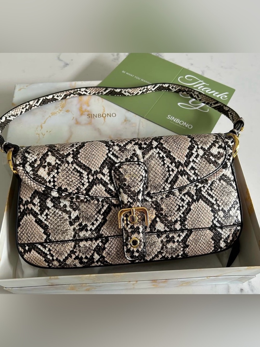 Python-Print Shoulder Bag - Picture 2 of 3